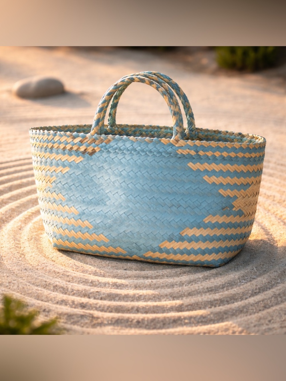 NWT Anthropologie Diamond woven Tote bag. Sky blue Adorable! See details